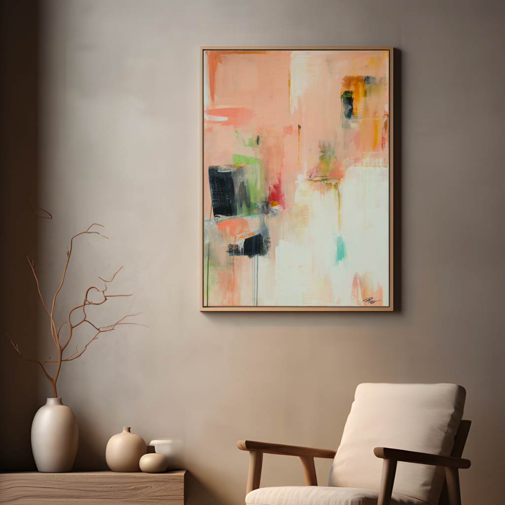 A visual of the painting in a living space